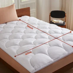 CASABEL Surmatelas 160x190 cm Microfibre Rafraichissante 600 GSM 4 cm Epaisseur Fixation Elastique 1-2 Personne