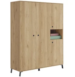 Chambre à coucher adulte coloris chêne doré ( armoire + 2 chevets + Tête de lit )