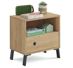 Chambre à coucher adulte coloris chêne doré ( armoire + 2 chevets + Tête de lit )