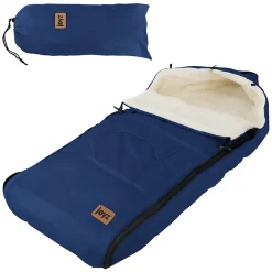 Chancelière pour poussette bébé Joyz 94x48x10 cm bleu en polyester imperméable lavable à 40 grades