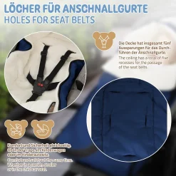 Chancelière pour poussette bébé Joyz 94x48x10 cm bleu en polyester imperméable lavable à 40 grades