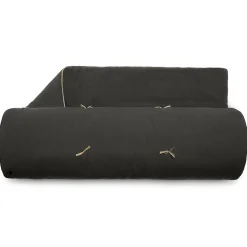 Chemin de lit coton lavé 80x200 cm HONO DÉCO noir caviar