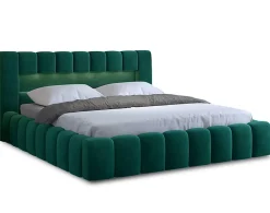 Cleo - lit coffre avec led - 140x200 cm - sommier inclus - en velours - Best Mobilier