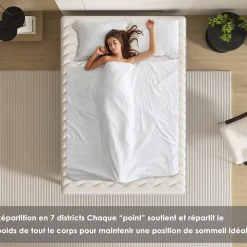 Combinaison lit matelas 120x190 cm, Matelas a mousse+ Cadre de Lit en Fer, Comprenant 9 pieds, Epaisseur du matelas 15 cm