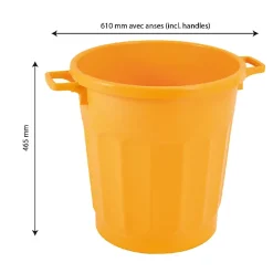 Conteneur alimentaire rond HACCP 50 L - jaune