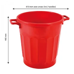 Conteneur alimentaire rond HACCP 50 L - rouge