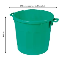 Conteneur alimentaire rond HACCP 75 L - vert