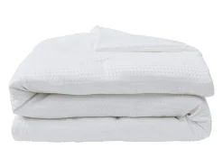 Couette 2 en 1 double face légère - 240 x 260 cm - 250gr/m² - Blanc tissu nid d'abeille - NANSHI