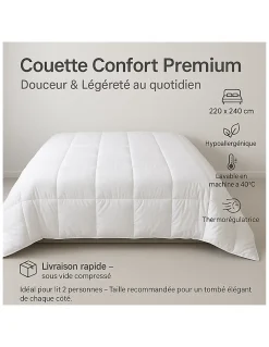 Couette 4 Saisons Très Chaude Moelleuse et Thermorégulatrice 220x240