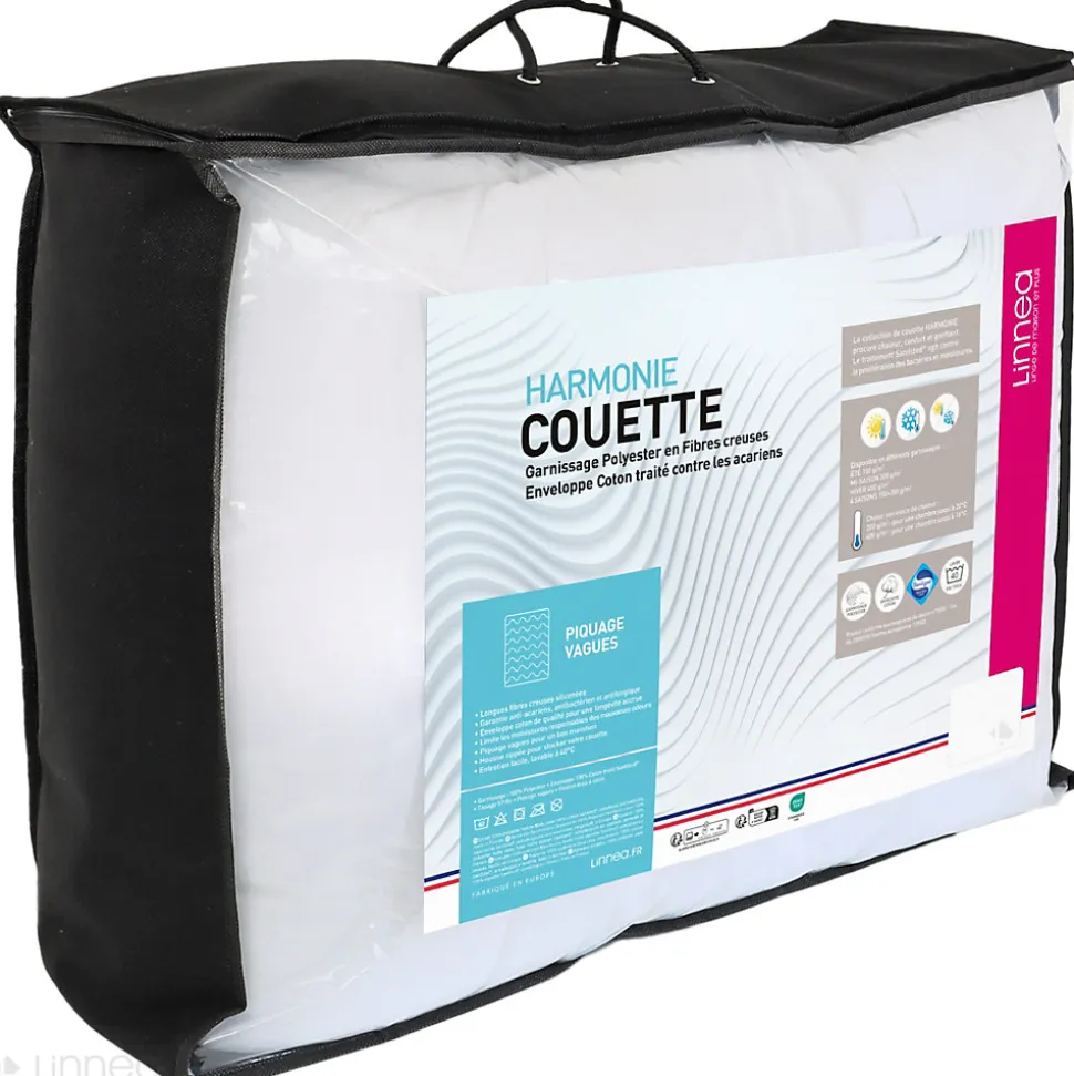 Couette 4 saisons 200x200 cm HARMONIE garnissage fibre polyester 450g/m2