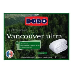 Couette 240 x 260 cm - DODO - Tempérée - 100% fibre polyester - Pour 2 personnes - Blanc