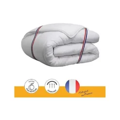Couette 240 x 260 cm - DODO - Tempérée - 100% fibre polyester - Pour 2 personnes - Blanc