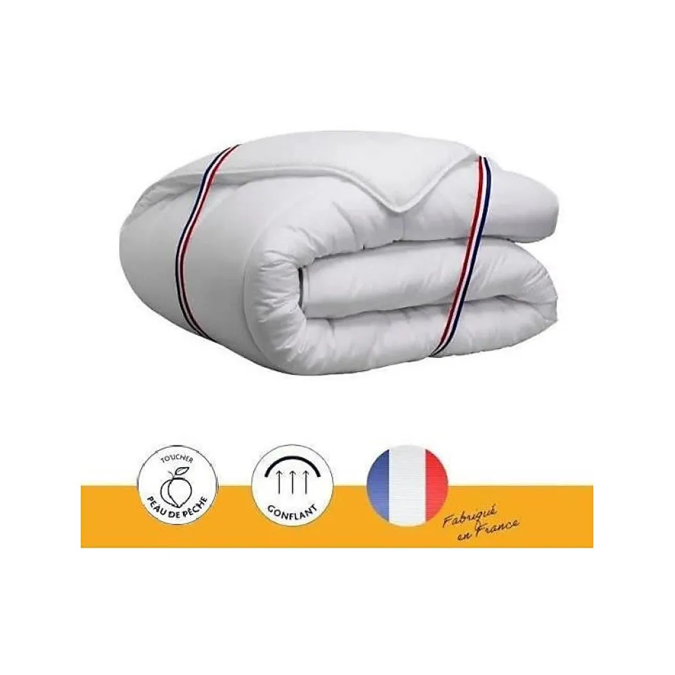Couette 240 x 260 cm - DODO - Tempérée - 100% fibre polyester - Pour 2 personnes - Blanc