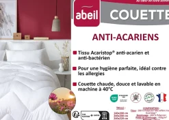 Couette anti-acariens chaude 220 x 240 cm polyester blanc