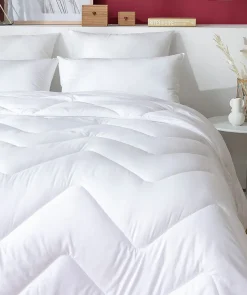 Couette anti-acariens chaude 200 x 200 cm polyester blanc