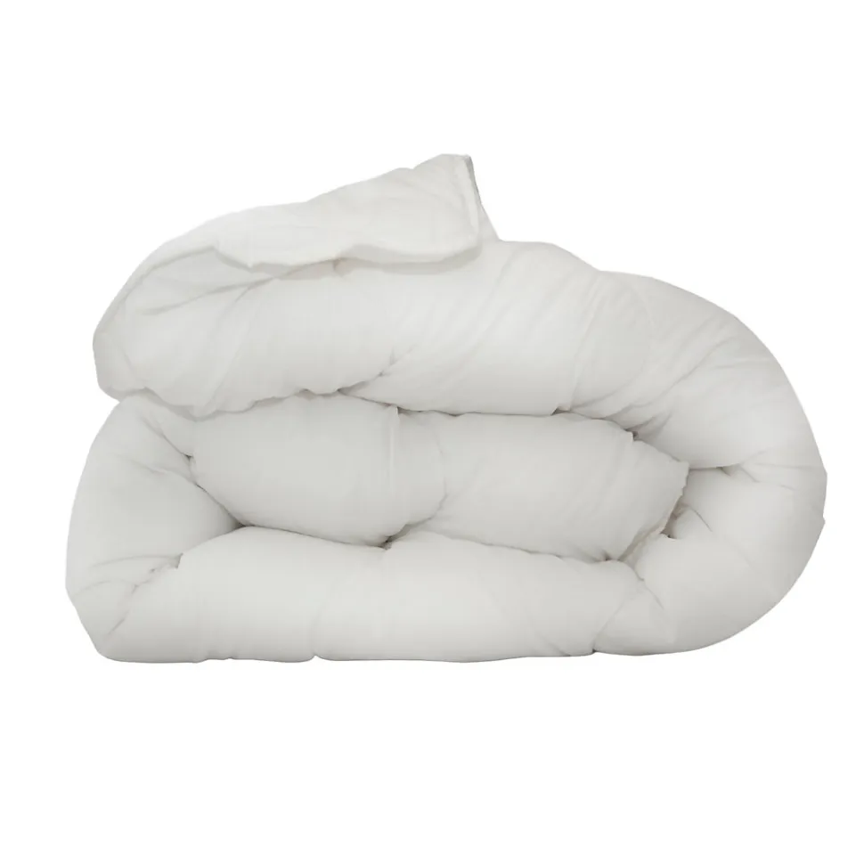 Couette anti-acariens chaude 140 x 200 cm polyester blanc