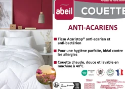 Couette anti-acariens chaude 140 x 200 cm polyester blanc