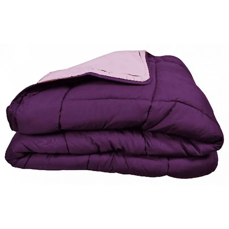 Couette chaude Bicolore Gamme Microfibre "Cocoon Non feu - Norme NF EN ISO 12952" toutes dimensions Toison d'or - Cocoon Prune Par