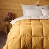 Couette chaude microfibre bicolore 400 gr/m2 (160x220 cm - Jaune)