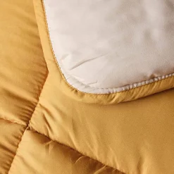 Couette chaude microfibre bicolore 400 gr/m2 (160x220 cm - Jaune)