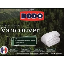 Couette chaude Vancouver - 200 x 200 cm - 400gr/m² - Blanc - DODO