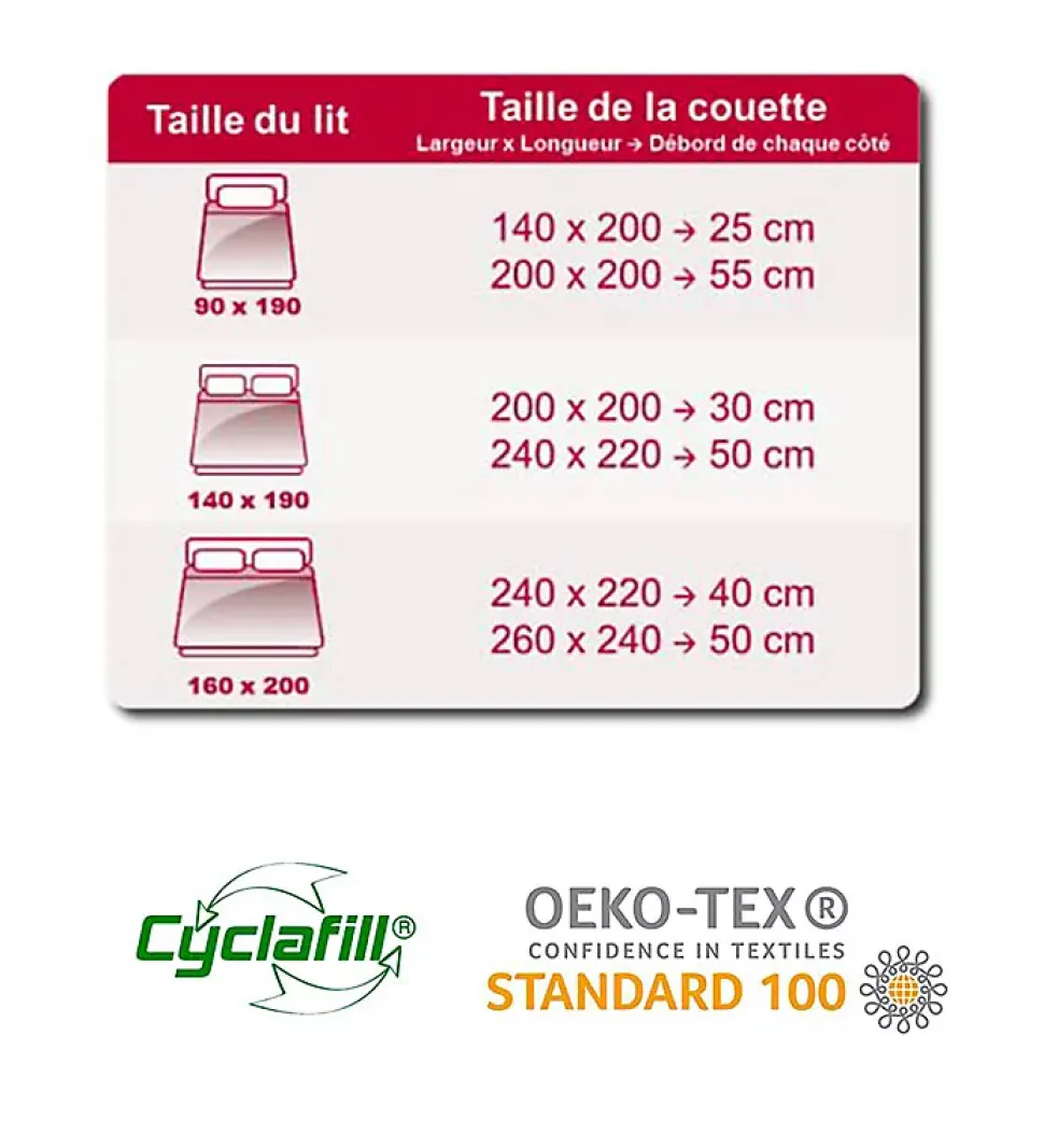 Couette de lit Douceur Absolue blanc ABEIL Dimension - 200x200, Grammage - 200 g/m2