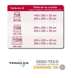 Couette de lit Légère pour été Feran Ice 200g blanc ABEIL Dimension - 200x200