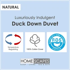 Couette de Luxe chaude spéciale hiver en duvet de canard 13.5 Tog - 200 x200 - HOMESCAPES
