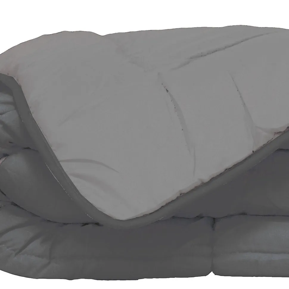 Couette d'été en microfibre bicolore (260x240 cm - Gris clair)