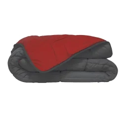 Couette d'été en microfibre bicolore (240x220 cm - Rouge)