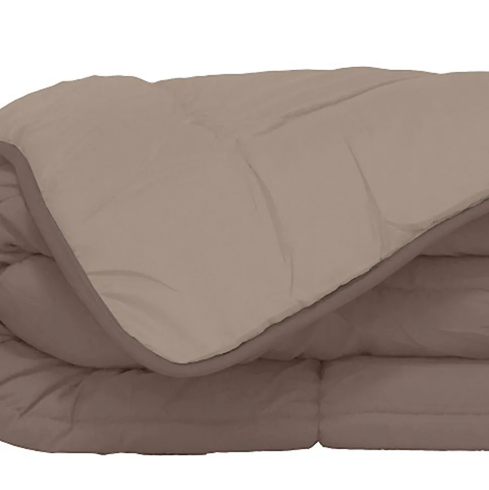 Couette d'été en microfibre bicolore (240x220 cm - Taupe)