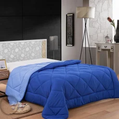 Couette En Microfibre Bicolore 240x200cm bleu Herzberg HG2420BCO-BLUE