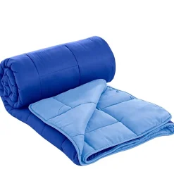 Couette En Microfibre Bicolore 240x200cm bleu Herzberg HG2420BCO-BLUE