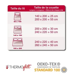 Couette Hiver chaude 140x200 cm Abeil Thermofill 400g/m2