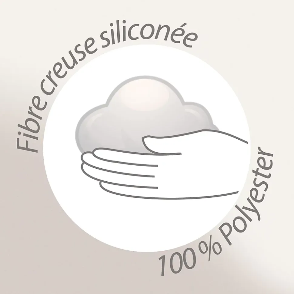 Couette hiver 260x240 cm COCOON BICOLORE Bleu paon/Galet garnissage fibre polyester 400g/m2