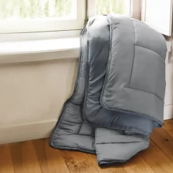 Couette hiver 240x220 cm COCOON BICOLORE Acier/Argent garnissage fibre polyester 400g/m2
