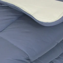 Couette hiver 260x240 cm COCOON BICOLORE Petrole/Mastic garnissage fibre polyester 400g/m2