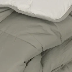 Couette hiver 140x200 cm COCOON BICOLORE Taupe/Lin garnissage fibre polyester 400g/m2