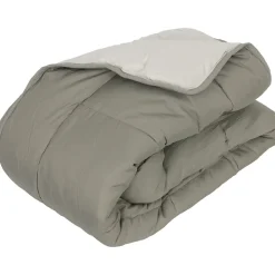Couette hiver 140x200 cm COCOON BICOLORE Taupe/Lin garnissage fibre polyester 400g/m2