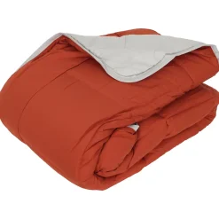 Couette hiver 260x240 cm COCOON BICOLORE Gingembre/Galet garnissage fibre polyester 400g/m2