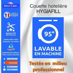 Couette Hotelière Hygiafill 220 x 240 cm pour lit 2 places 140 x 190 cm à 160 x 200 cm