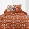 Couette légère imprimée / Uni Terracotta - 1 personne 140 x200 - Toutes saisons - 29187
