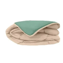 Couette légère réversible bicolore en microfibre 200 gr/m² (200x200 cm - Turquoise)