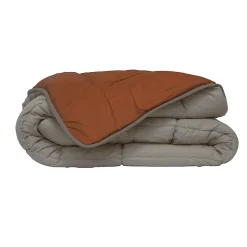 Couette légère réversible bicolore en microfibre 200 gr/m² (200x200 cm - Orange)
