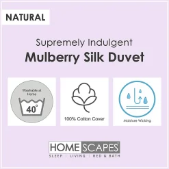 Couette légère été 200x200 cm - Couette 1 à 2 personnes - Soie de Mûriers - HOMESCAPES