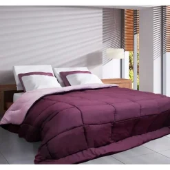 Couette Microfibre 400g/m² CALGARY Prune & Parme 240x260cm