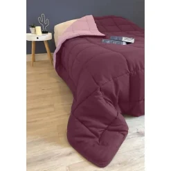 Couette Microfibre 400g/m² CALGARY Prune & Parme 240x260cm