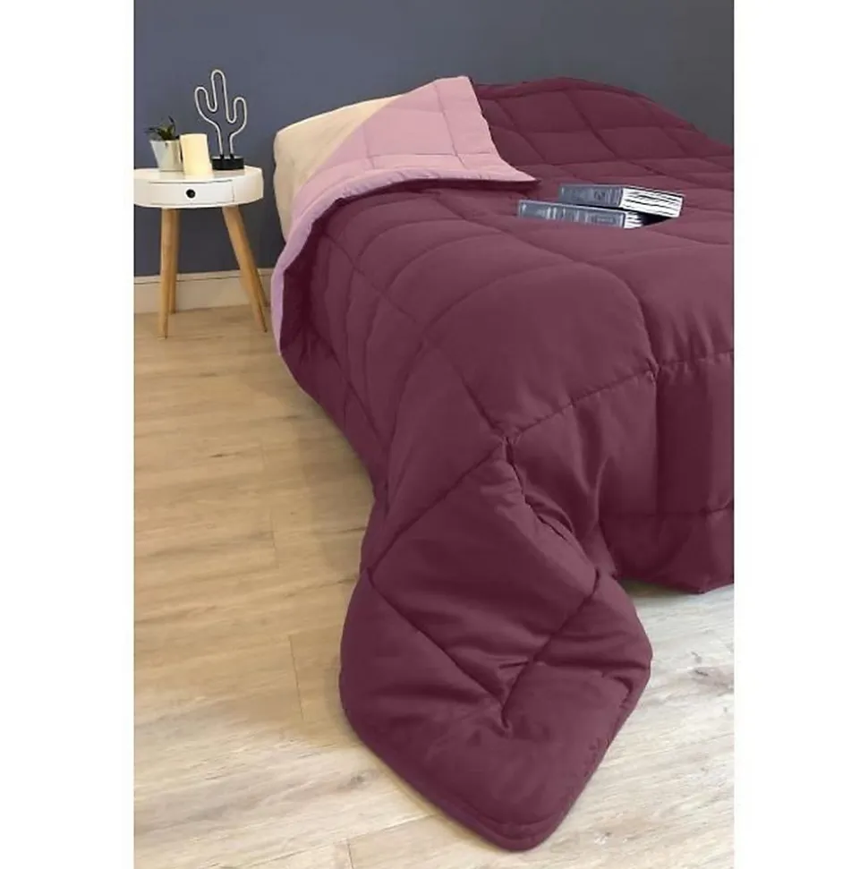 Couette Microfibre 400g/m² CALGARY Prune & Parme 240x260cm