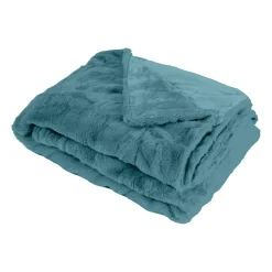 Couette Plaid bleue MINNOR 100% Polyester - 130x170 cm - SACASA