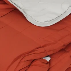 Couette été 260x240 cm COCOON BICOLORE Gingembre/Galet garnissage fibre polyester 200g/m2